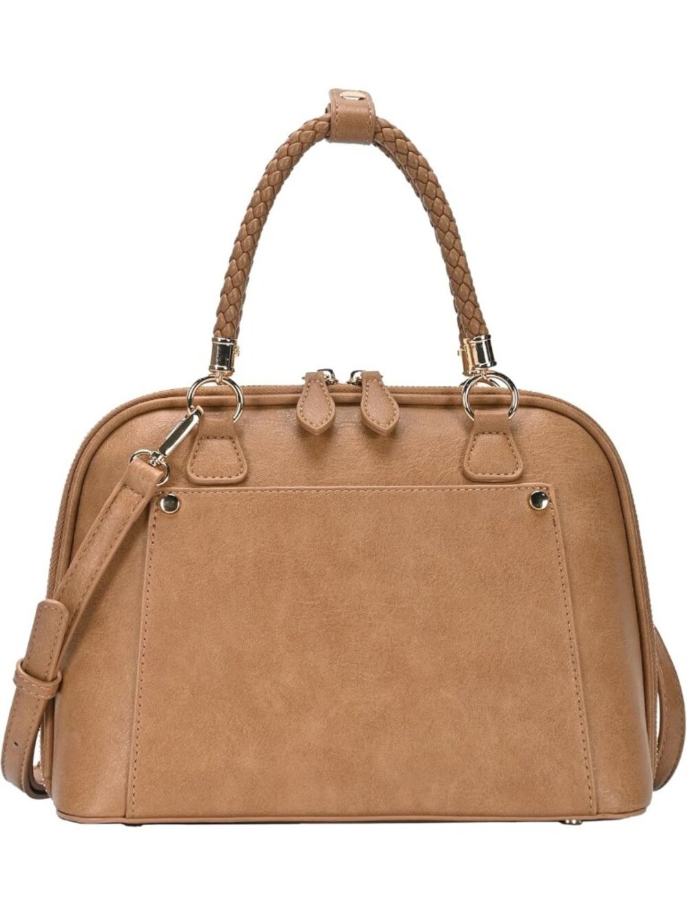 Stylish Vegan Leather Satchel Handbag for Women | Canvas & Straw Purse with
